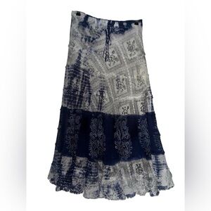 Y2K Hippie Blue and White Women's Skirt
